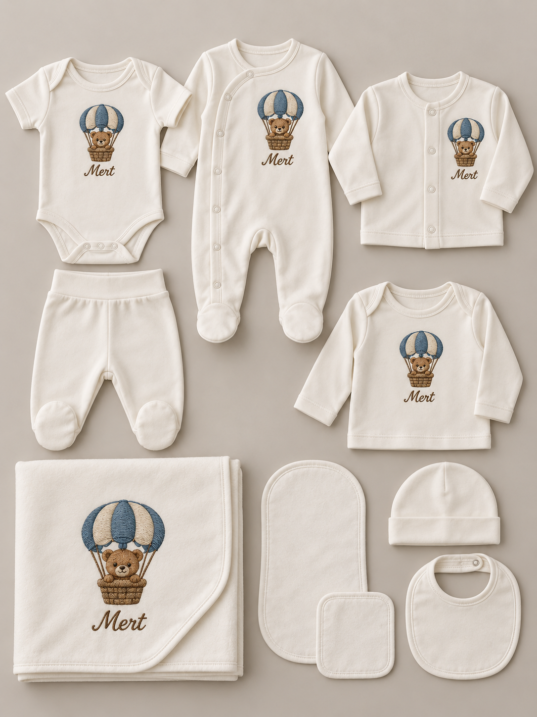 10'lu Hastane Çıkışı Seti 100% Organik Cotton