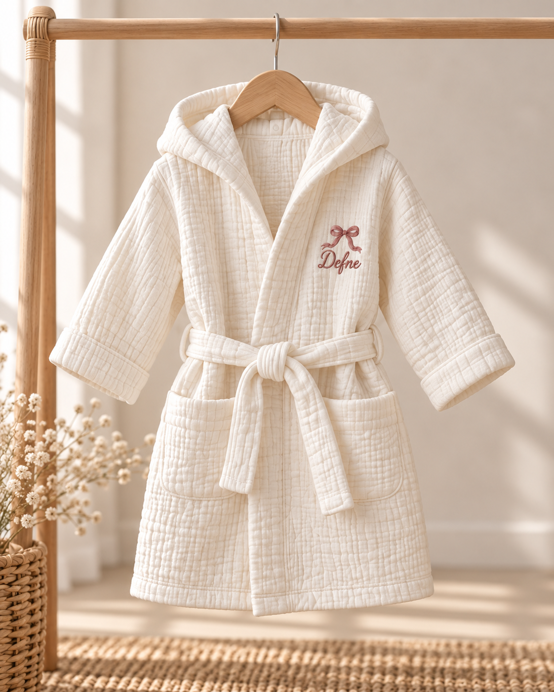 Müslin İsimli Bornoz 100% Organik Cotton